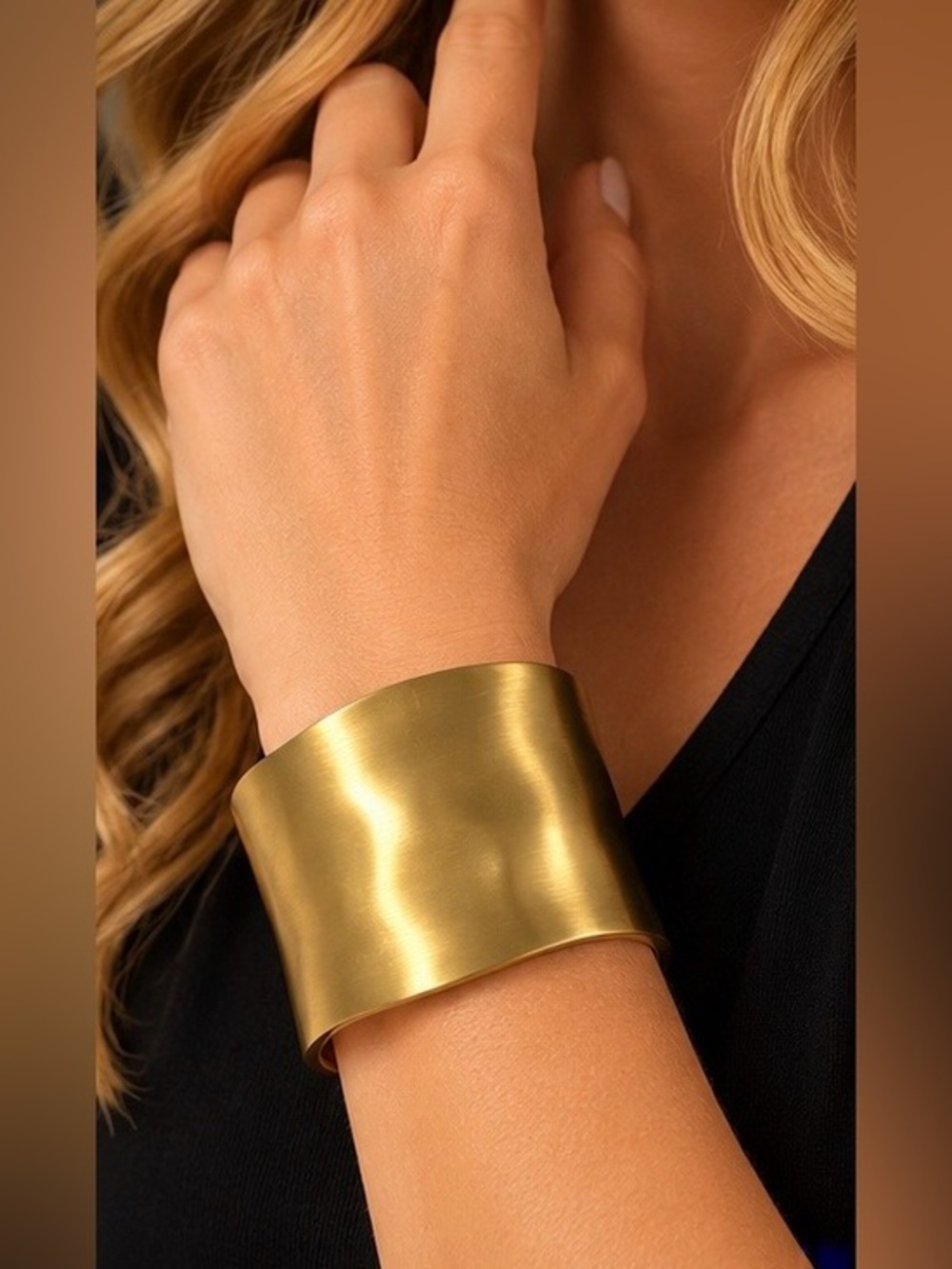 ✨Wide Gold Finish Hinged Cuff Bracelet | Vintage Inspired✨
